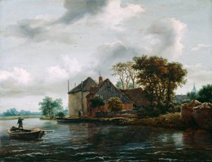 Ferme et Hayrick au bord d
