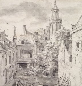 Vue de la cour de la maison des archers de la guilde de Saint-Sébastien sur le Singel à Amsterdam - Jacob van Ruisdael