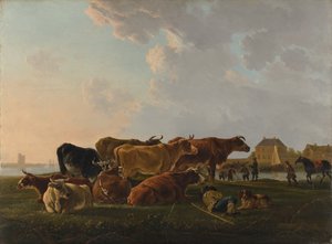 Paysage avec du bétail - Jacob van Strij