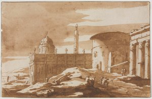 Vue des bâtiments anciens, seconde moitié du 17ème siècle - Jacob van der Ulft