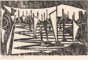 Composition (Bateaux dans un port) - Jacoba van Heemskerck (signed by artist)