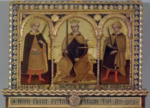 Justice entre Saint Félix et Saint Fortunato - Jacobello del (attr. to) Fiore
