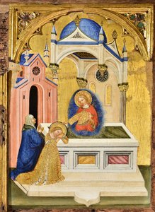 Lucie priant sur la tombe de Sainte Agathe, vers 1410 - Jacobello del Fiore.