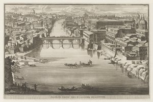 Vue de Rome avec le Ponte Sisto sur le Tibre (La Galerie agréable du monde) - Jacobus Baptist