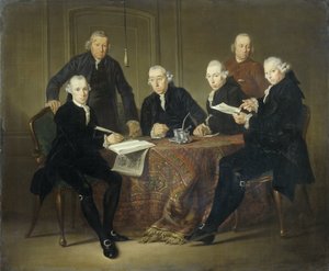 Les quatre régents, le secrétaire et le père de la maison de la léproserie d
