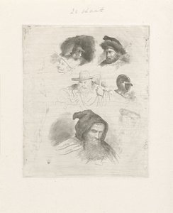Étude de portraits de différentes têtes - Jacobus Ludovicus Cornet
