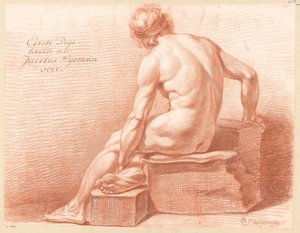 Homme nu assis, vu de dos (1er prix 1800) - Jacobus Wijsman