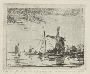 Vue de rivière avec moulin