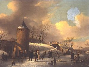 Patineurs sur une voie d