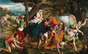 La Fuite en Égypte, c.1544-45 - Jacopo (1510 92) Bassano