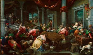La purification du Temple ou « Christ chassant les marchands du Temple » - Jacopo Bassano