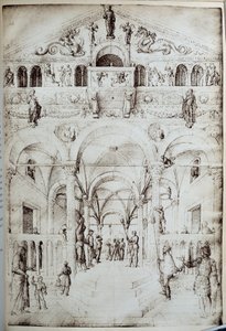 La flagellation du Christ Dessin à la plume et encre par Jacopo Bellini - Jacopo Bellini