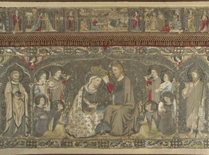 Le Couronnement de la Vierge entre huit anges et quatorze saints Broderie ecclésiastique - Jacopo Cambi