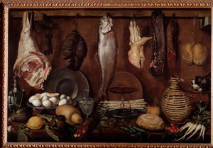 Réserve avec nourriture et vaisselle