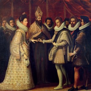 Le Mariage de Catherine de Médicis (1519-98) et Henri II (1519-59) 1533 - Jacopo Chimenti Empoli