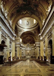 Vue intérieure de la Chiesa del Gesu, construite entre 1568-75 - Jacopo Vignola