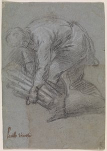 Homme se penchant vers la gauche avec une brindille dans les bras - Jacopo Palma (il Giovane)