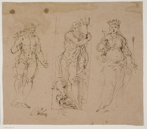 Neptune entouré de Vulcain(?) et de la personnification d