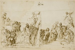Deux esquisses de composition pour la peinture votive du Doge Pasquale Cicogna, Sala del Pregadi, Palazzo Ducale, Venise - Jacopo Palma
