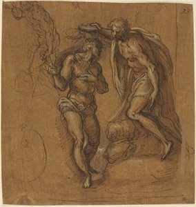 Esquisse pour un baptême du Christ - Jacopo Palma il Giovane