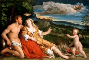 Mars, Vénus et Cupidon, années 1520 - Jacopo Palma il Vecchio