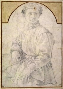Un jeune homme assis portant un bonnet - Jacopo Pontormo