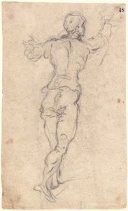 Un jeune homme marchant avec les bras levés, vu de dos - Jacopo Robusti Tintoretto
