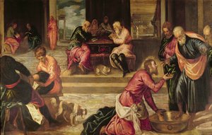 Le Christ lavant les pieds des disciples