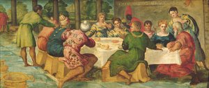 Le Banquet de Balthazar, c.1543-44 (détail) - Jacopo Robusti Tintoretto