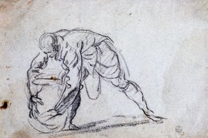 Étude pour une figure masculine courbée