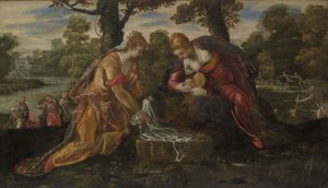 La découverte de Moïse, c.1555-75 - Jacopo Robusti Tintoretto
