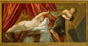 La chasteté de Joseph - Joseph et la femme de Potiphar ... (peinture sur toile) - Jacopo Robusti Tintoretto