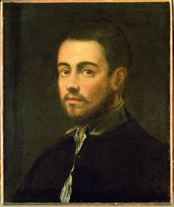 Jeune homme barbu ... (huile sur toile) - Jacopo Robusti Tintoretto