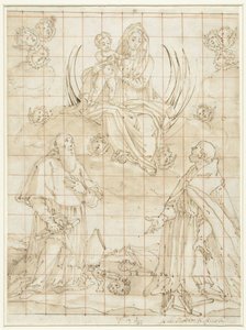 Madonna vénérée par deux saints - Jacopo da Empoli (circle of)