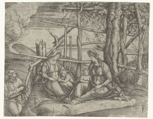 Sainte Famille avec Élisabeth et Jean-Baptiste - Jacopo de