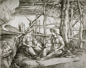 La Sainte Famille avec Sainte Elisabeth - Jacopo de
