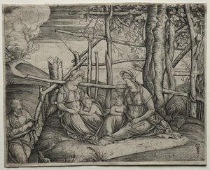 La Sainte Famille avec Sainte Élisabeth - Jacopo de
