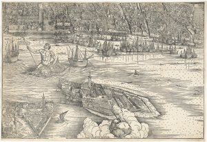 Vue de Venise [bloc central inférieur], 1500 - Jacopo de Barbari