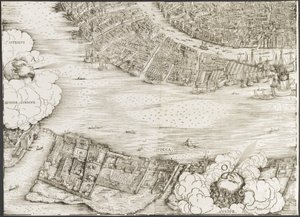 Vue de Venise [bloc inférieur gauche], 1500 - Jacopo de Barbari