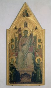 Saint Barthélemy en trône avec des anges