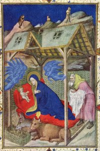 MS 11060-11061 Heures de Notre-Dame : Prime, La Nativité du Christ, des Très Riches Heures du Duc de Berry, début du XVe siècle (détail) - Jacquemart de Hesdin