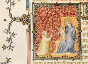 Jean de France (1340-1416) Duc de Berry priant devant la Vierge et l