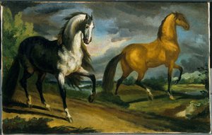 Deux chevaux - Jacques Louis David