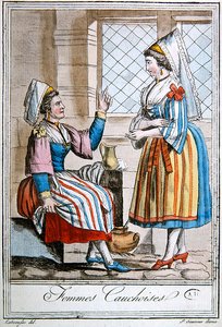 Femmes de la région de Caux en Normandie, illustration de 