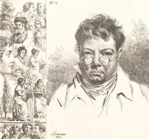 Autoportrait et autres têtes, 1819 - Jacques Antoine Marie Lemoine
