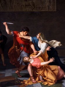 Geta meurt dans les bras de sa mère, assassiné sur ordre de son frère Caracalla - Jacques Augustin Catherine Pajou