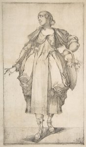 Jardinière avec un panier sur le bras, de la série Hortulanae, 1612-16 - Jacques Bellange