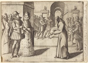 Un capucin apportant les remerciements du roi de Bavière [recto] - Jacques Callot