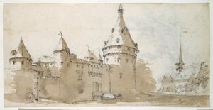 Un château à tourelles et une église