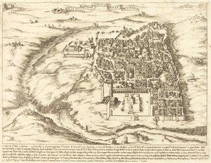 Vue aérienne de la ville de Jérusalem - Jacques Callot